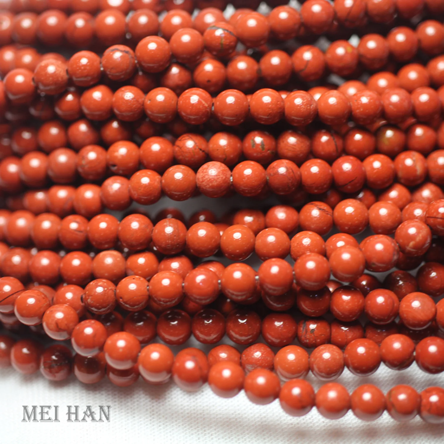 Meihan Gratis verzending Natuurlijke rode jaspis 4-5mm stenen kralen gladde ronde kralen voor het maken van sieraden design0