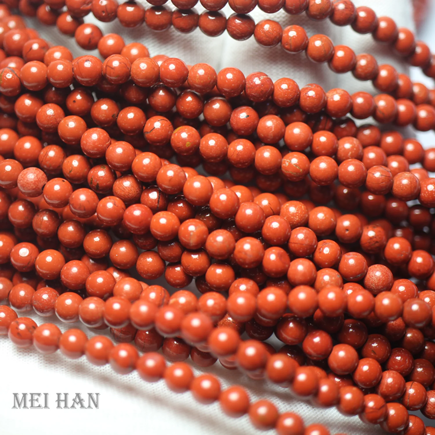 Meihan Gratis verzending Natuurlijke rode jaspis 4-5mm stenen kralen gladde ronde kralen voor het maken van sieraden design1