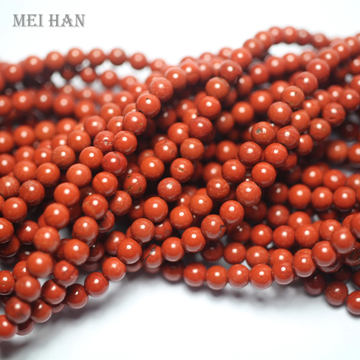 Meihan Gratis verzending Natuurlijke rode jaspis 4-5mm stenen kralen gladde ronde kralen voor het maken van sieraden design2