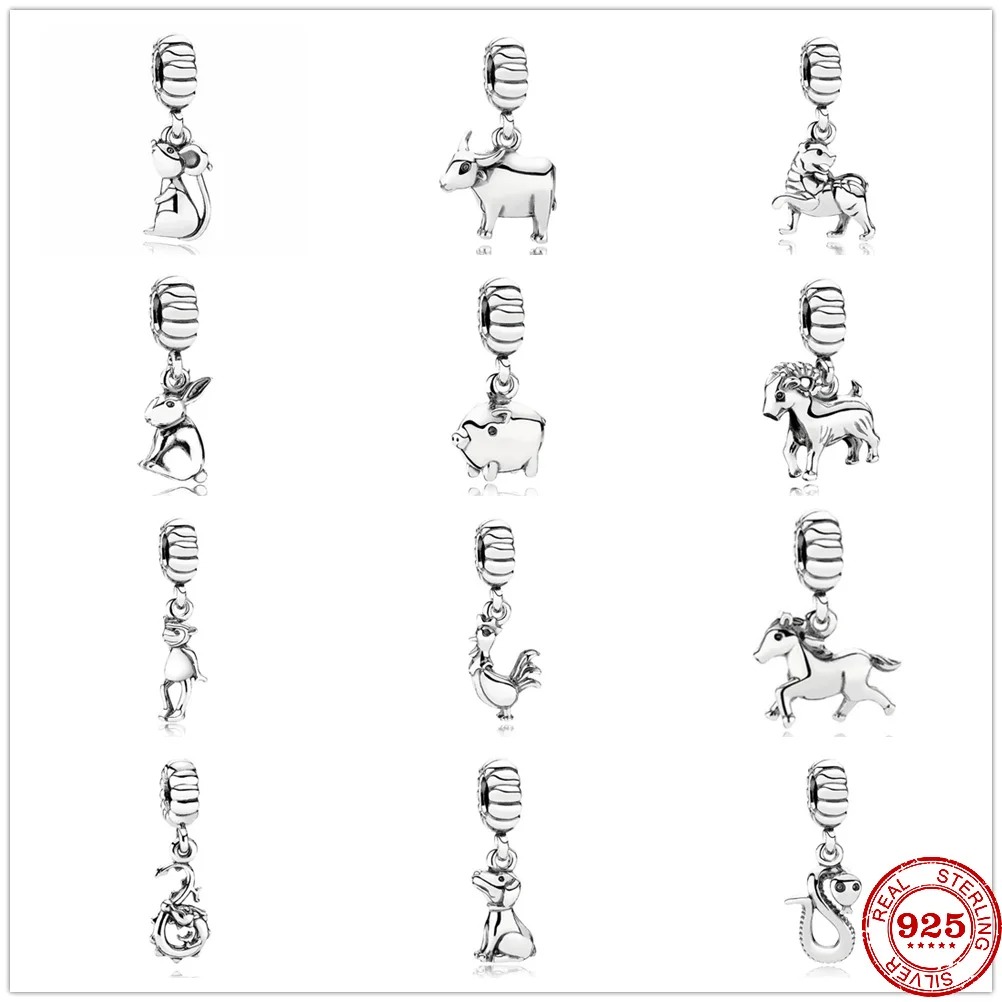 Nieuwe Hete Verkoop 925 Sterling Zilveren Paard Aap Zodiac Hanger Charm Bead Past Originele Pandora Armband Voor Vrouwen DIY Sieraden Cadeau0