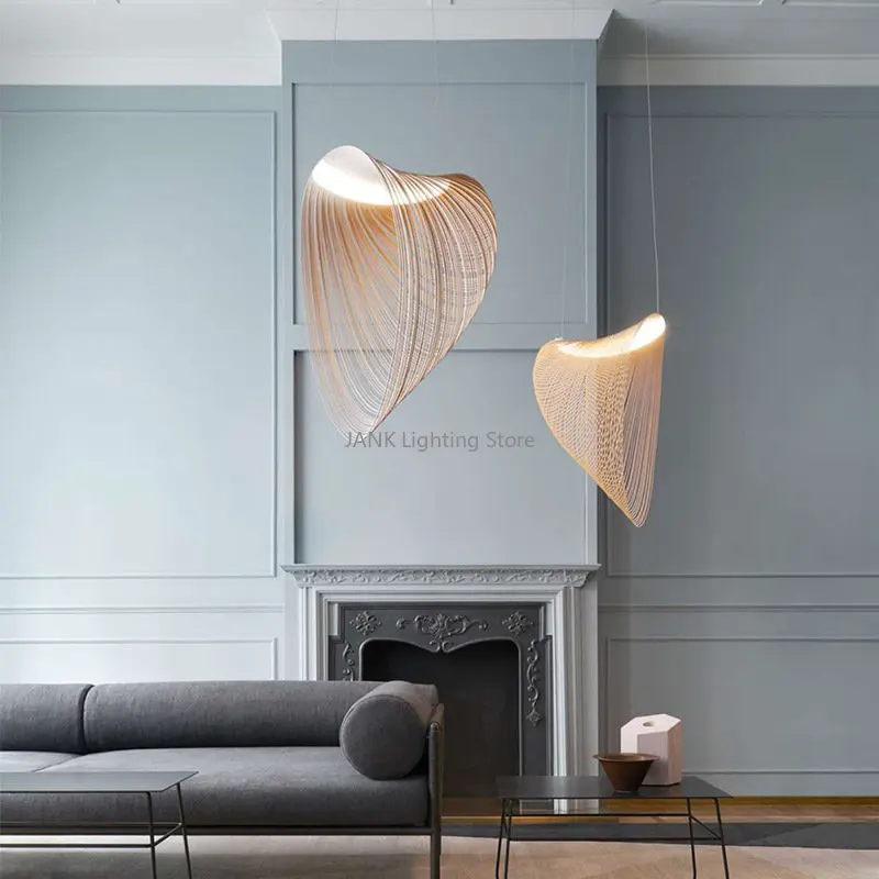 Nordic Designer Berken Hout LED Light Hanglamp voor Trappenhuis-Keuken Restaurant Shop Kroonluchter Home Decor Art Verlichting0