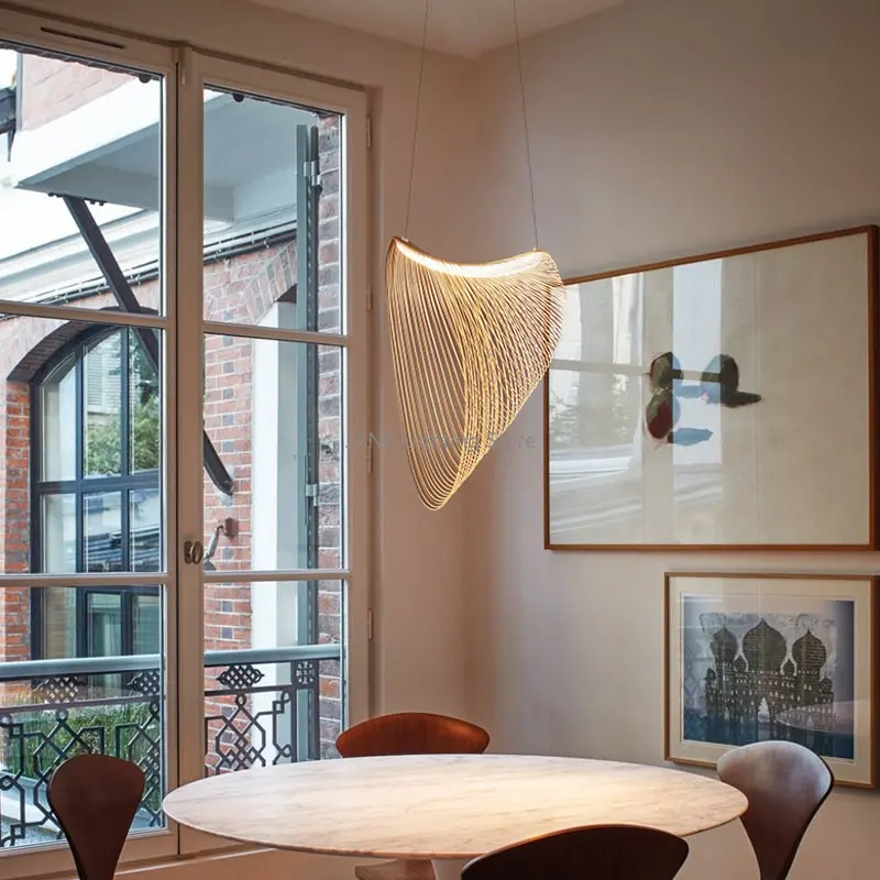 Nordic Designer Berken Hout LED Light Hanglamp voor Trappenhuis-Keuken Restaurant Shop Kroonluchter Home Decor Art Verlichting3