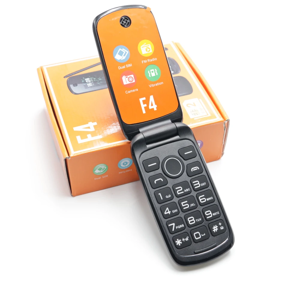 De Mini Flip Plastic Mobiele Telefoon Groot Silicium Knop Camera Speed Dial FM-Radio Whatsapp Spel Lage Prijs, Dekking Mobiele telefoon Twee Sims3