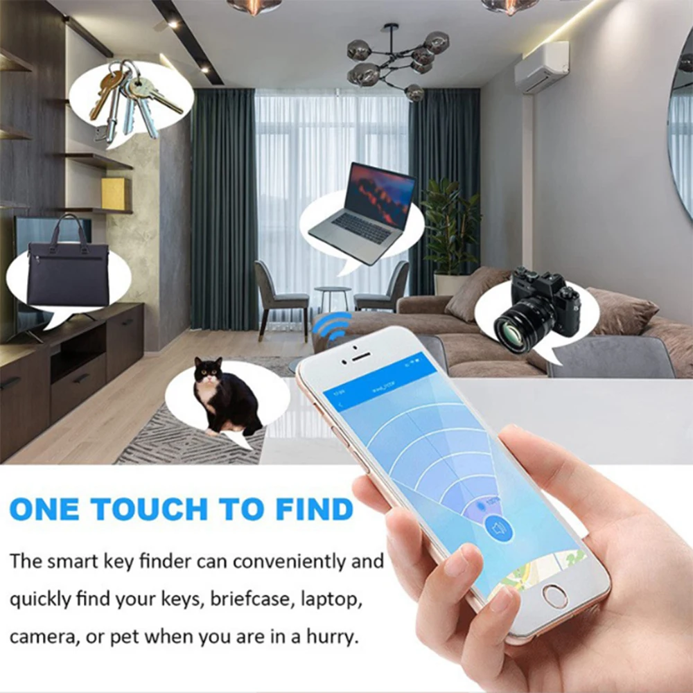 Mini Tracker Bluetooth 4.0 voor IOS/Android Compatibele Smart Locator voor AirTag Anti-Verloren Apparaat Toetsen Pet Kinderen Finder voor hond kat4