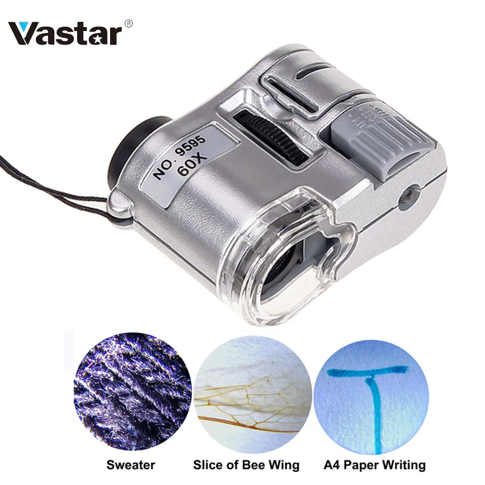 60 X Handheld Vergrootglas Mini Pocket Microscoop Loupe Valuta Detector Juwelier Vergrootglas Met LED-Licht0