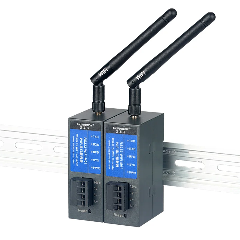 24VDC DIN-Rail Seriële poort server RS232/485/422 Wifi-Ethernet Internet van Dingen RTU modbus-communicatie industriële module0