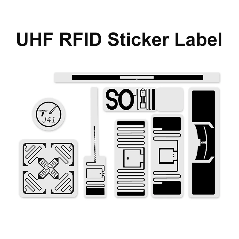 50pcs ISO18000-6C Verschillende Maten Passieve Zelfklevende Sticker van UHF RFID-Tag0