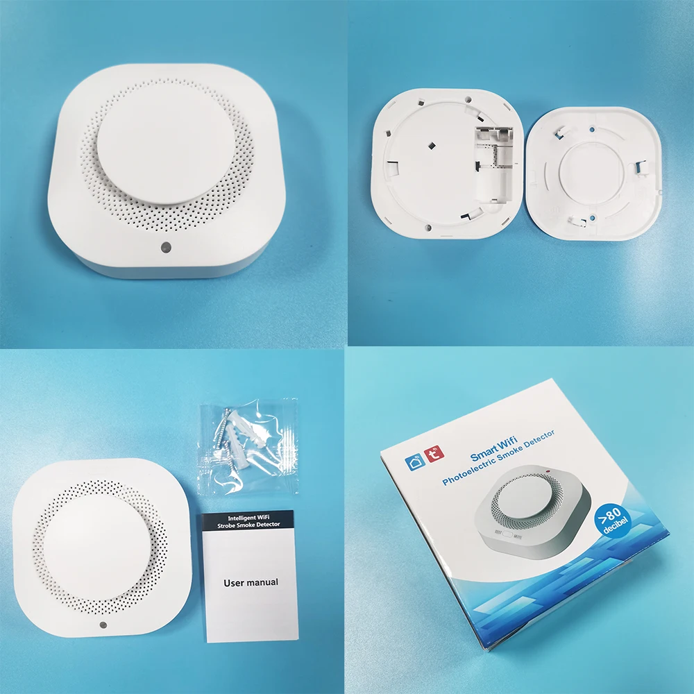 Tuya Wifi rookmelder Sensor 90 DB Alarm Rokerij Combinatie Fire Protection Home Security Smart Life Alexa Google5