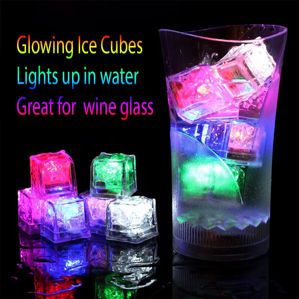 10PCS Waterdichte Led Ice Cube Multi Kleur Knippert Glow in The Dark Ice Cube voor Bar Club Drinken Partij Wijn Bruiloft Decoratie5