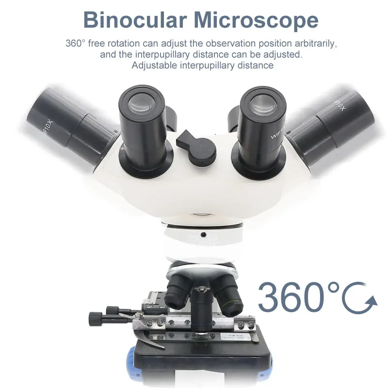 2000X Binoculaire Microscoop LED Verlichte Biologische Microscoop Educatieve Student Science Experiment met Smartphone Clip2