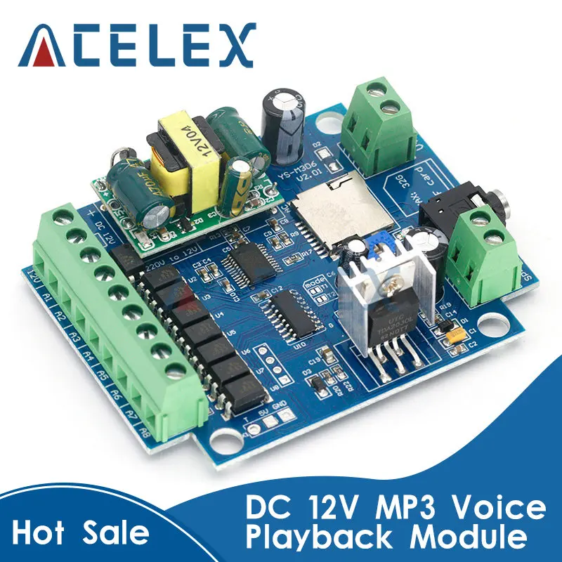 DC 12V MP3 afspelen van Stem module Voice broadcast Alarm prompter trigger-multi mode0