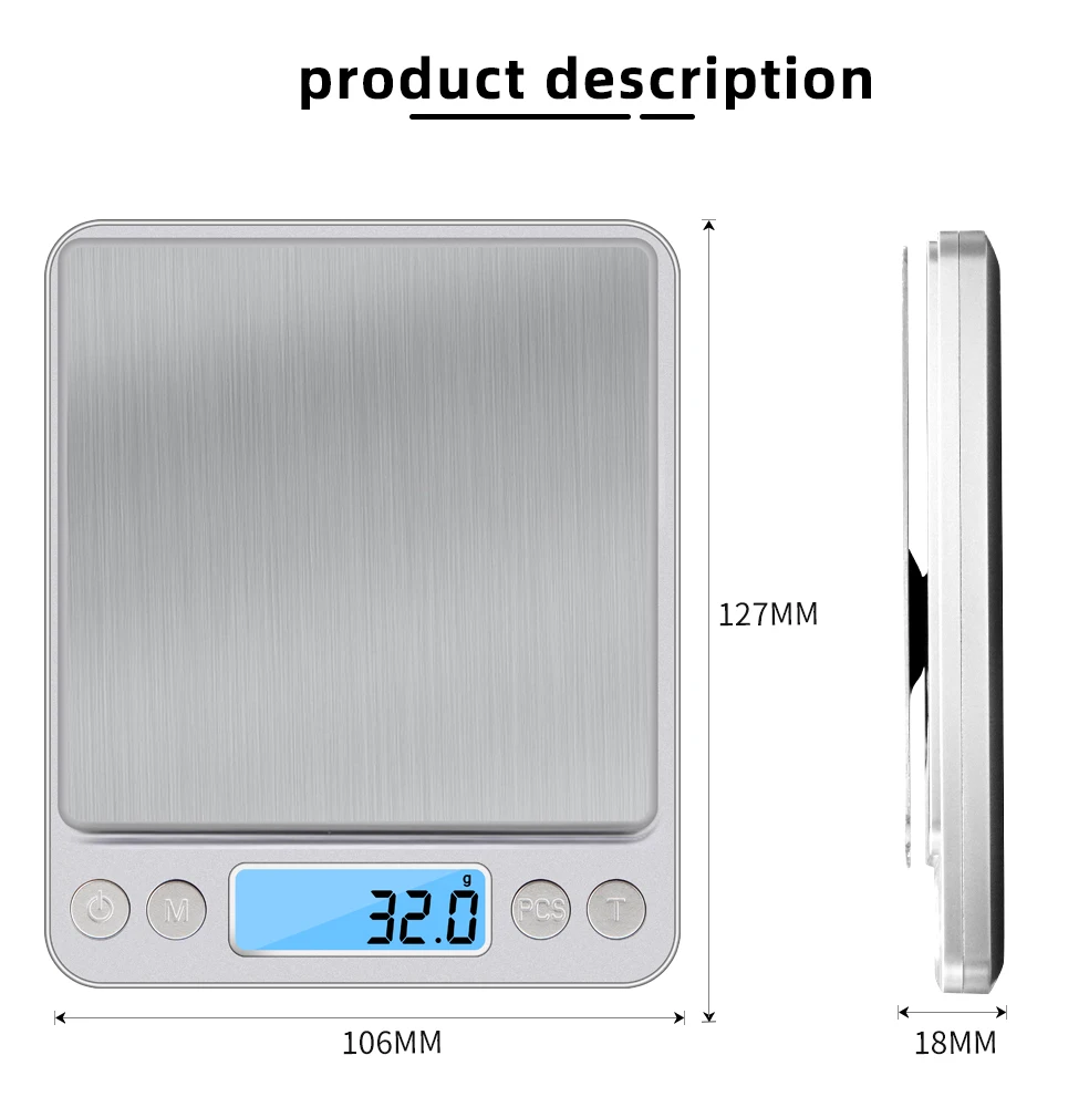 3 kg/500 G 0,01 g Digitale Keuken Weegschaal Precisie Weegschaal Sieraden Wegen Voor de Food-Dieet Post Balans Meten LCD Elektronische1