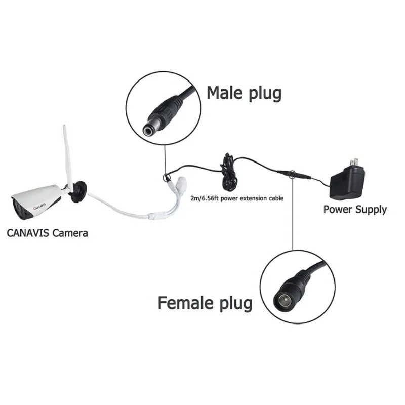 DC-Kabel van de Uitbreiding van 1M 1,5 M 3M 5M 3,5 mm x 1.35 mm Female to Male Plug voor 5V 2A Netsnoer Huis CCTV Camera met LED-Strook5