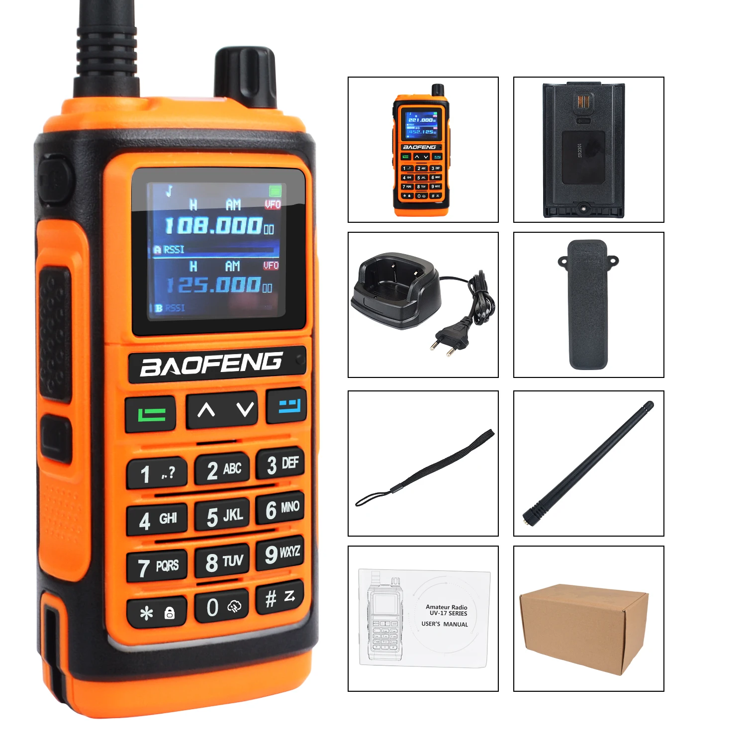 Baofeng UV-17Pro GPS Waterdicht Walkie Talkie 108-130MHz Air Band VHF-UHF-350-355MHz FM-Radio met Zes Bands Freq5