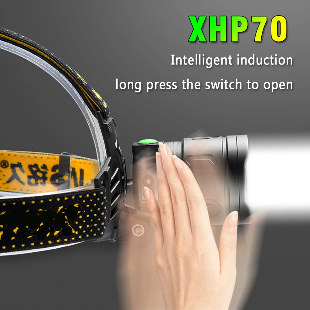 Super Krachtige XHP70 Led Koplamp Inductie Zoom Koplamp XHP50 Oplaadbare Hoofd Zaklamp Gebruiken 3x18650 Accu voor op de Camping1