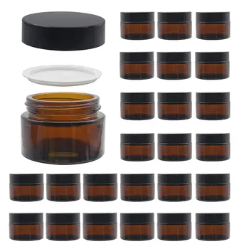 10pcs 5g 10 g 15ml, 20ml 25ml 30 ml 50 ml 60 ml 100 ml Glas Amber Cosmetische Face Cream Fles lippenbalsem Container Pot Potten Make-up Flacons