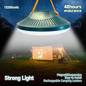13200mAh Camping Lantaarn Draagbare noodverlichting Met Magneet Dimbare Tent Lamp 1800LM Krachtige Openlucht Waterdichte Werk Lamp