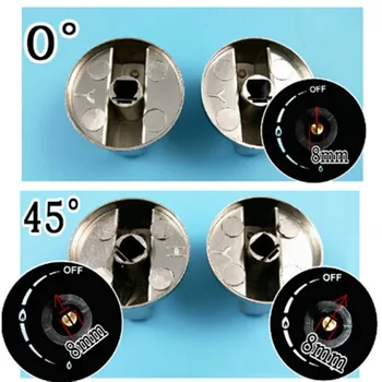 2 STUKS Universele Metalen Rotary Switch Knoppen 6mm / 8mm Vervanging Accessoire Voor Huishoudelijke Keuken Fornuis Gas Gasfornuis Oven