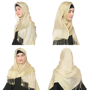 2020 NIEUWE vrouwen gold katoen effen kleur moslim hoofd sjaal sjaals en wraps pashmina bandana vrouwelijke foulard dames hijab winkels