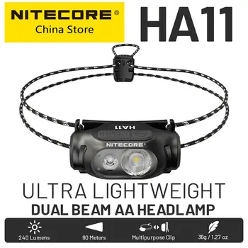 2023 NITECORE HA11 Koplamp 240 Lumen 36g Licht van Gewicht voor de Nacht Draait de Visserij Trekking Road Trip met Alkaline AA Batterij