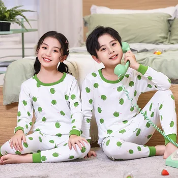 3 6 9 12 14 Jaar Kind Jongen Meisje Pyjama Katoenen Nachtkleding Tops Broek Kleding Sets voor Tieners Meisjes Pyjama Kids Animal Pijamas