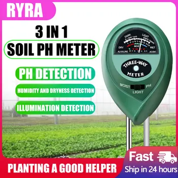 3-In-1 PH-Meter voor Grond Zonlicht PH Tester Tuin Bloemen Soil Moisture Sensor Meter Planten Zuurgraad Vochtigheid PH-Monitor Detector