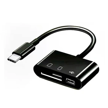 3 In1 Type-C Micro-USB-SD TF Telefoon OTG-Kaartlezer Adapter SD-Kaart Lezer Voor de Samsung Galaxy Tablet