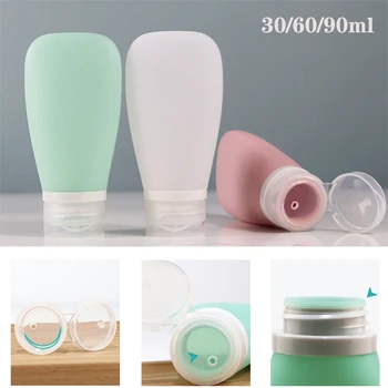 30/60/90 ML Silicone Reizen Cosmetica Flessen Leeg Hervulbare Vloeistof Container Shampoo Reis Shower Cream Gel Knijp Containers