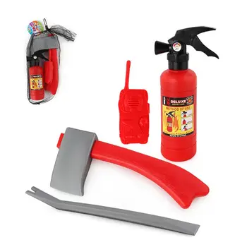 4 stuks/set Kinderen Brandweerman Brandweerman Cosplay Speelgoed Kit, Brandblusser Intercom Bijl Sleutel Cadeaus Voor Kinderen