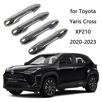 4x voor Toyota Yaris Cross Hybride 2022 2023 XP210 Stickers 2021 2020 Chrome Auto de Deur Handvat Deksel Trim Styling Wit Accessoires