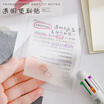50 Vellen Transparante Waterdichte Sticky Note Pads Notitieblokjes Rekent voor School Stationery Office Supplies