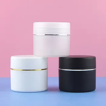 50Pcs/Veel Dubbele Laag Plastic Zwart Wit Transparant Make-Up Crème Pot Cosmetica Reizen Sub Fles