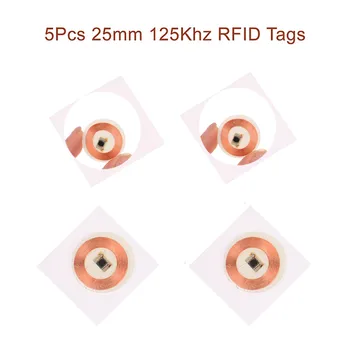 5Pcs 25mm 125Khz RFID-Tags TK4100 Beschrijfbare Stickers Proximity Kaarten Herschrijfbare Zelfklevende etiketten Voor RFID-Copier-ID-Kaart