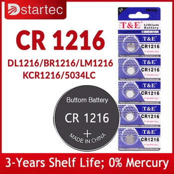 5PCS-25ST 3V CR1216 Lithium knoopcelbatterij BR1216 LM1216 DL1216 CR 1216 5034LC ECR1216 knoopcel Horloge Batterijen voor Afstandsbediening Speelgoed