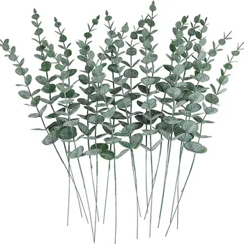 6/12/18 Pc ' s Kunstmatige Eucalyptus Bladeren Groene Nep Plant Takken voor huwelijksfeest Openlucht Huis Tuin Tafel Decoratie Krans