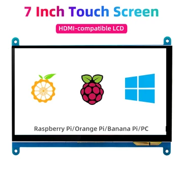 7 Inch Touch Screen Raspberry Pi 4 Capacitieve HDMI-compatibele TFT LCD-scherm voor Oranje Pi 5 Plus 3B RPI 4B 3B+ PC Windows AIDA64