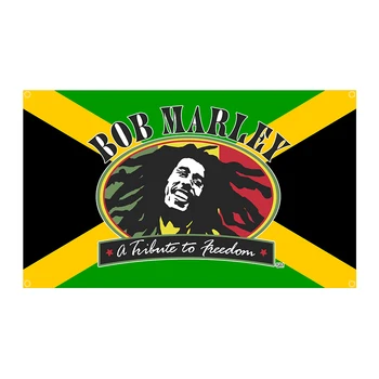 90x150cm Bob Marley Jamaica, Reggae Vlag Polyester Gedrukte Slaapkamer of Buiten Decoratie Banner Tapijt