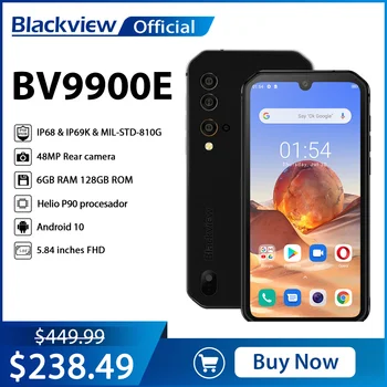 Blackview BV9900E Helio P90 Robuuste Smartphone 6GB+128GB IP68 Waterdichte 4380mAh 48MP Camera NFC Android-10 Mobiele Telefoon