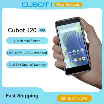 Cubot J20, 4-Inch Mini Smartphone, 16/32GB ROM (128GB Uitgebreid), Dual SIM Dual 4G Celulares, Android Mobiele Telefoons, 2350mAh, GPS