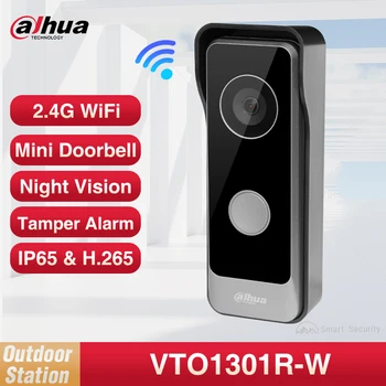 Dahua 1080P Mini WiFi Video-Intercom HD Wireless Ultra-Slim Huis Deurbel Ondersteunt Bellen & Indoor-Monitor IR P2P VTO1301R-W