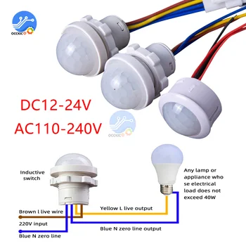 DC12-24V LED Sensor PIR Detector Smart Switch 220V110V Infrarood Menselijk Lichaam Beweging Vertraging Modus Verlichting Automatische Inductie