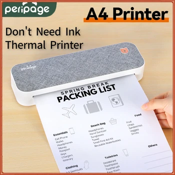 De draagbare A4 Printer PeriPage Directe Thermische Mobiele Mini-Printer Foto-Inkt-Minder BT Impresoras 2d 203dpi Sublimation Printer