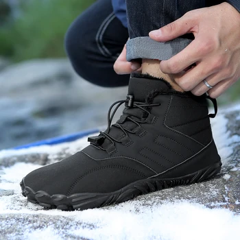 De Winter Warm Running Barefoot Schoenen Vrouwen Mannen Rubber Camping Sneakers Waterdichte anti-Slip Ademend voor Wandelen, Klimmen