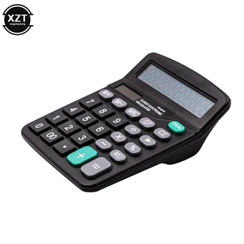 Draagbare 12-Cijferige Rekenmachine op Zonne & Batterij 2in1 Aangedreven Calculator voor Office Financiële Programmeur Dual Power Rekenmachines