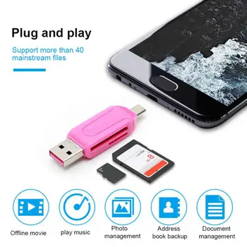 Draagbare USB Type C smartcard Reader USB-C Micro TF SD OTG-Adapter van het Type C Memory Card Reader Voor Samsung Macbook Huawei TV