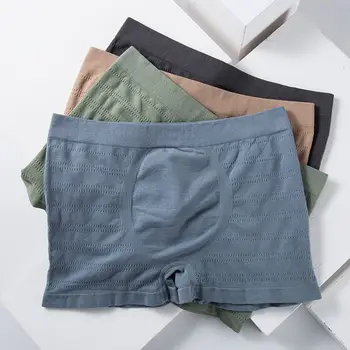 Effen Kleur Mannen Sexy Slipje Comfortabele Onderbroeken voor Mannen Ondergoed-Boxers Sport Mid-taille Naadloze Shorts