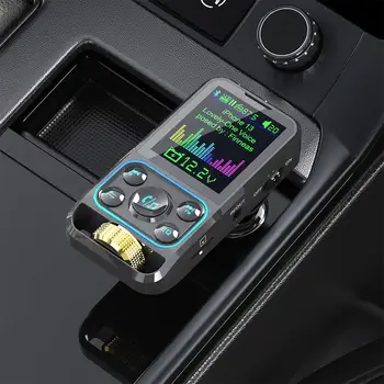 Fm-Zender voor Draadloze Car Handsfree Bluetooth-MP3-Speler Met een Type-c-Poort QC3.0 PD3.0 PD Opladen 3.1 een Dual Display