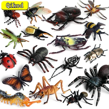 Gesimuleerde Insect Dier Beeldje Model Spider Sprinkhaan Vlinder Slak Actie Figuur Scène Decoratie Kinderen Speelgoed Verzamelen Geschenken