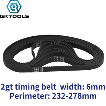 GKTOOLS C-7 3D-Printer GT2 Gesloten Lus Rubber 2GT distributieriem Breedte 6mmLength 232 240 244 250 252 260 264 268 274 278 mm
