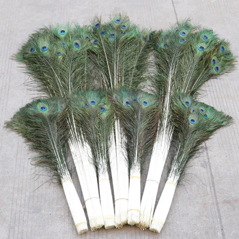 Groothandel 10PCS Natuurlijke Grote Ogen Peacock feather 25-80CM Hoge Kwaliteit veren-party Thuis Decoratieve Pauw Pluim